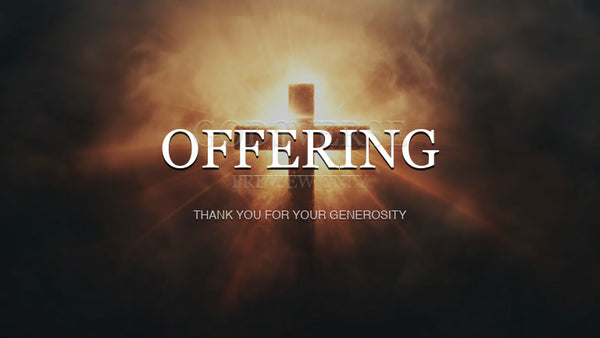 Offering worship background cross light