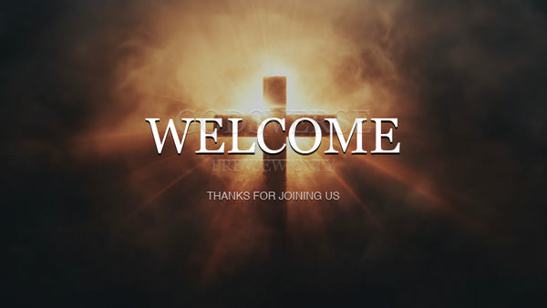 Welcome worship background cross light