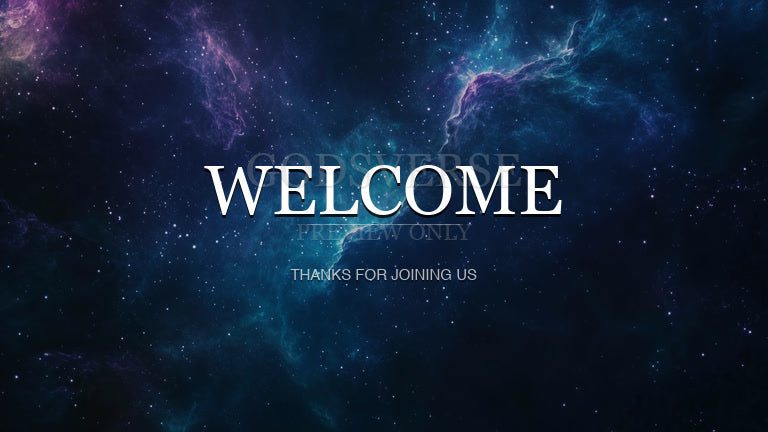 Welcome worship background deep space