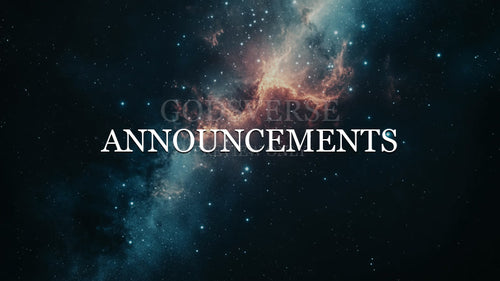 Announcements worship background deep space