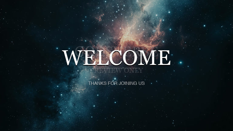 Welcome worship background deep space