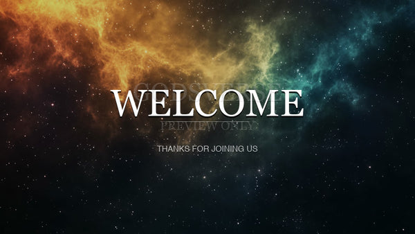Welcome worship background deep space