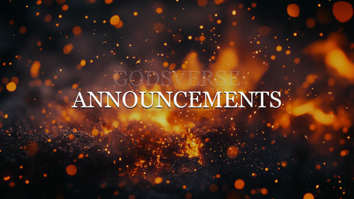 Announcements worship background ember flame