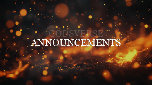 Announcements worship background ember flame