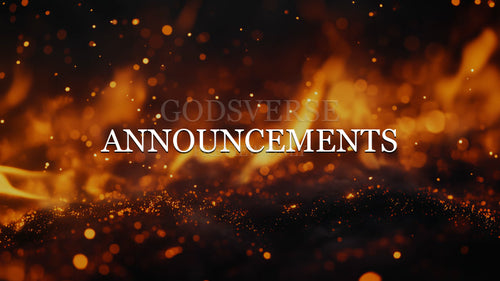 Announcements worship background ember flame