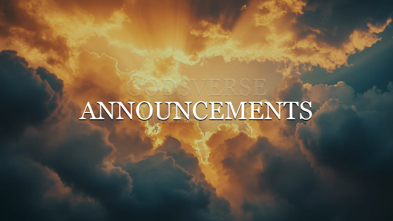 Announcements worship background heavenly clouds