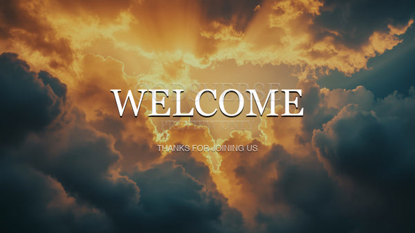 Welcome worship background heavenly clouds