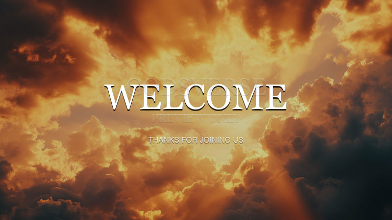 Welcome worship background heavenly clouds
