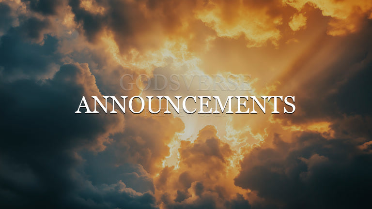 Announcements worship background heavenly clouds