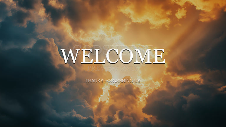 Welcome worship background heavenly clouds