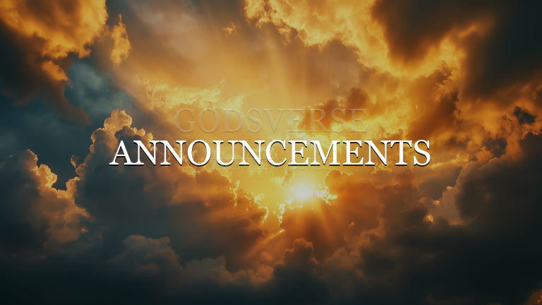 Announcements worship background heavenly clouds