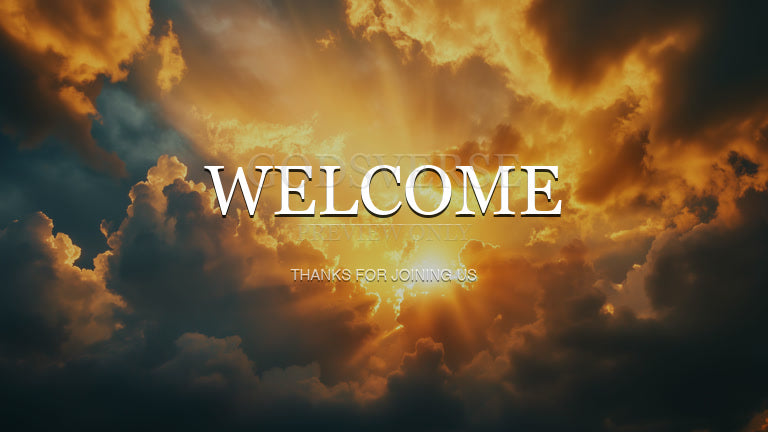 Welcome worship background heavenly clouds