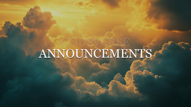 Announcements worship background heavenly clouds