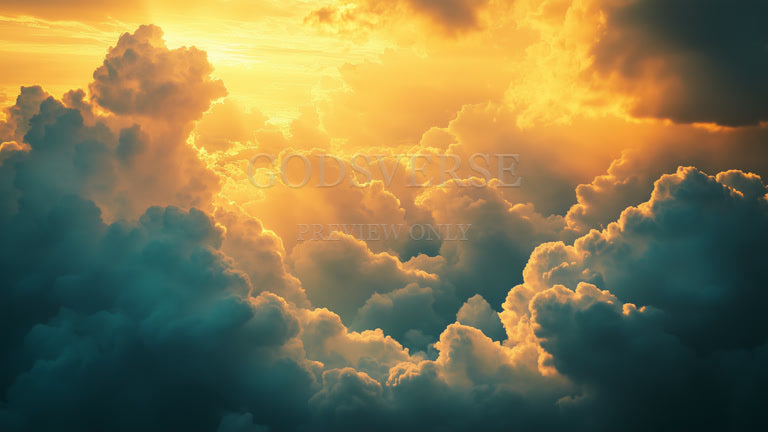 Blank worship background heavenly clouds