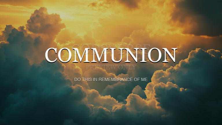 Communion worship background heavenly clouds