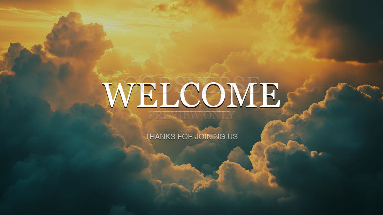 Welcome worship background heavenly clouds