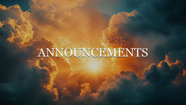 Announcements worship background heavenly clouds