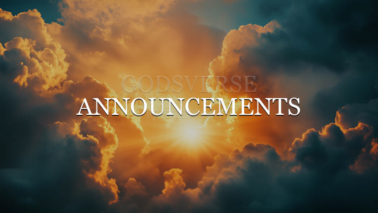 Announcements worship background heavenly clouds