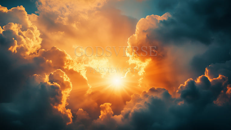 Blank worship background heavenly clouds