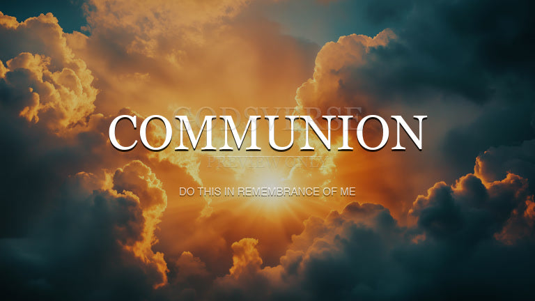Communion worship background heavenly clouds