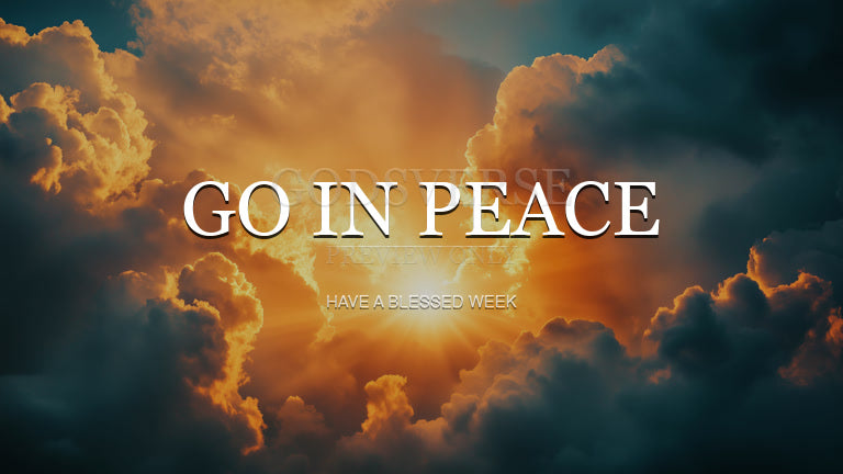 Go In Peace worship background heavenly clouds