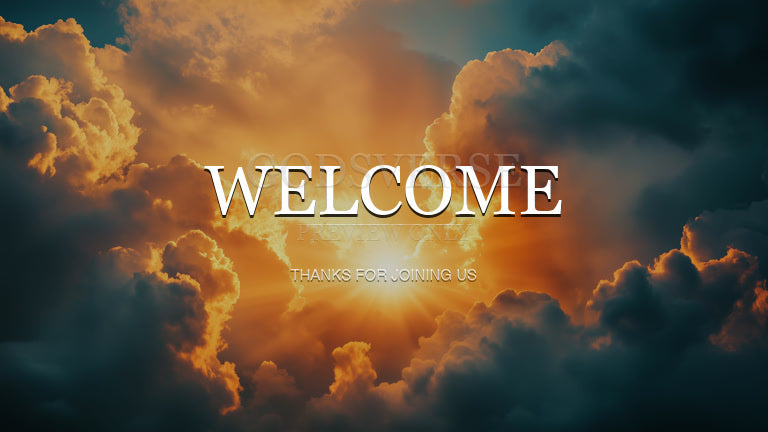 Welcome worship background heavenly clouds