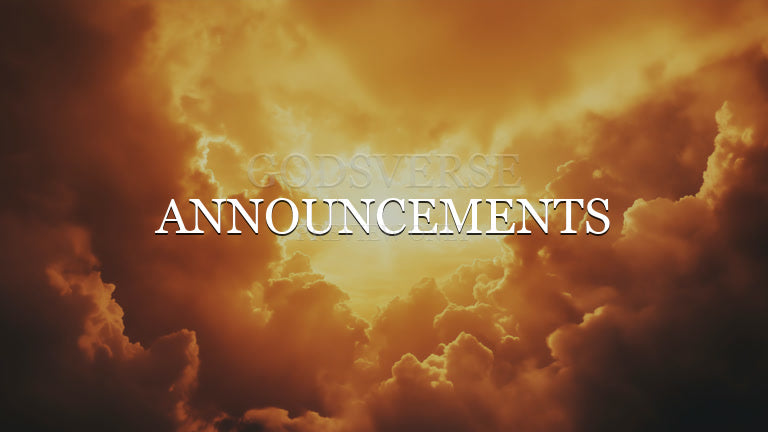 Announcements worship background heavenly clouds