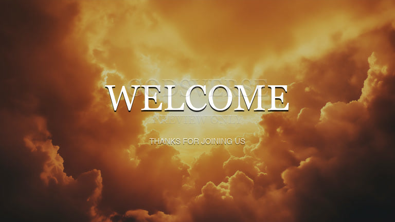 Welcome worship background heavenly clouds