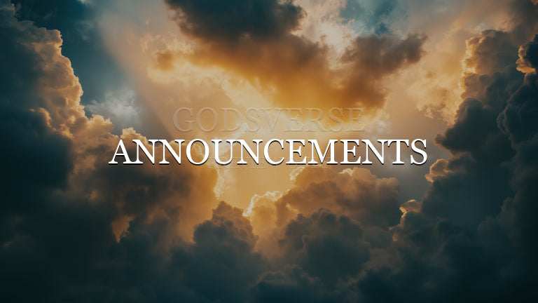 Announcements worship background heavenly clouds