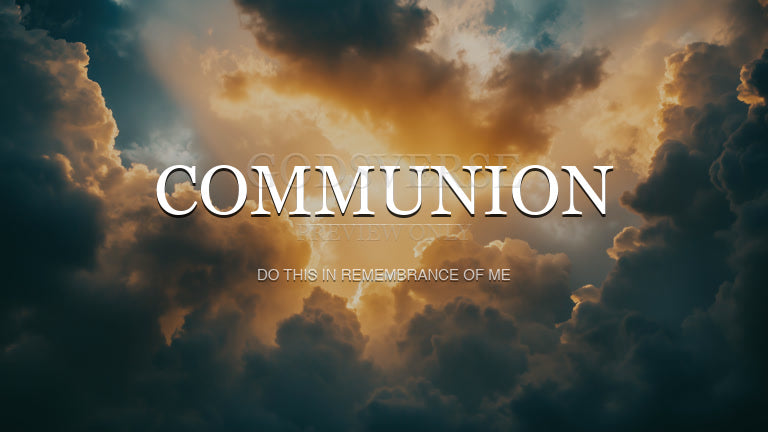 Communion worship background heavenly clouds