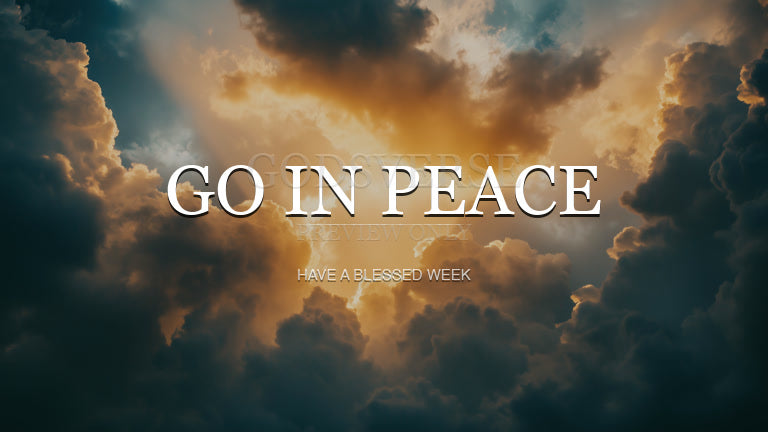Go In Peace worship background heavenly clouds