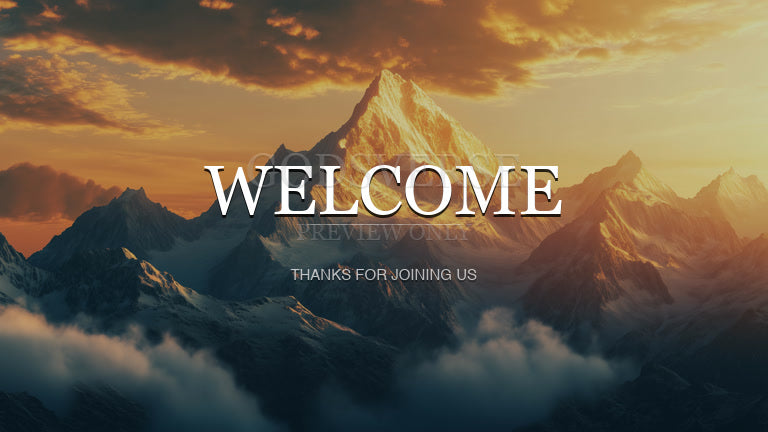 Welcome worship background mountain majesty