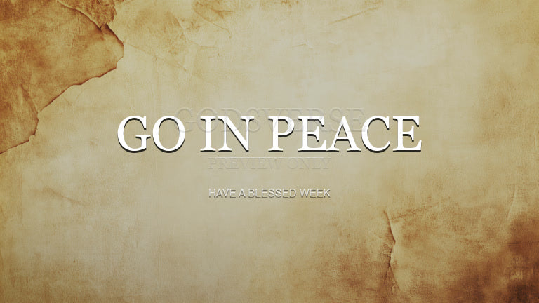 Go In Peace worship background scripture scroll
