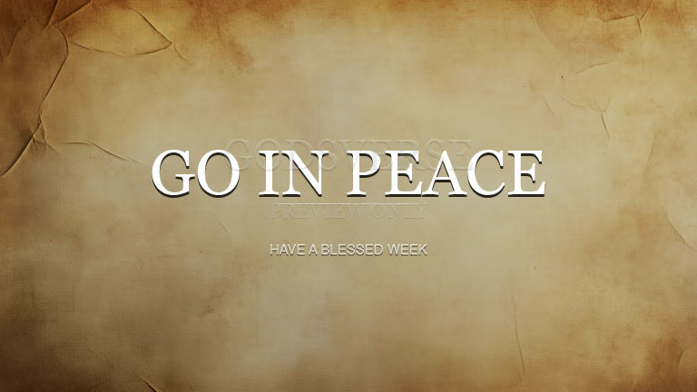 Go In Peace worship background scripture scroll
