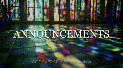 Announcements motion background stained glass