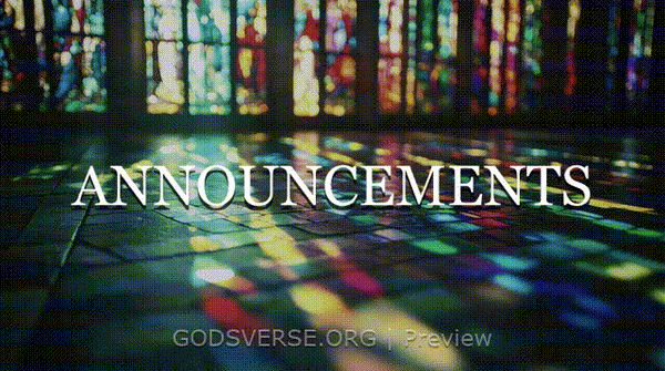 Announcements motion background stained glass