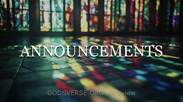 Announcements motion background stained glass