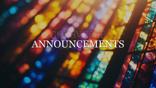 Announcements worship background stained glass