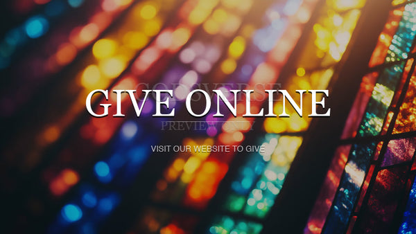 Give Online worship background stained glass