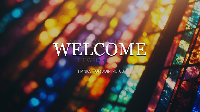 Welcome worship background stained glass