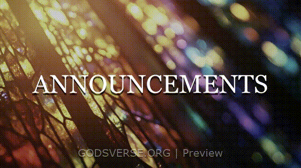 Announcements motion background stained glass
