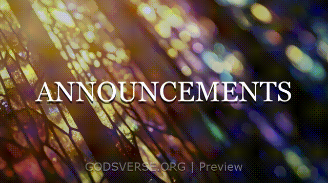 Announcements motion background stained glass