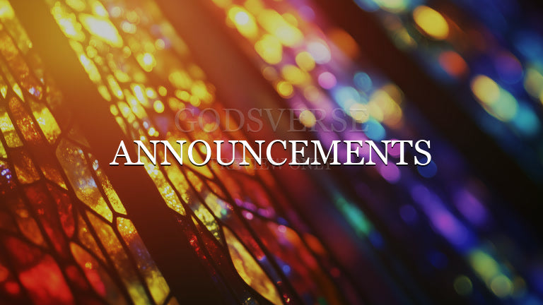 Announcements worship background stained glass