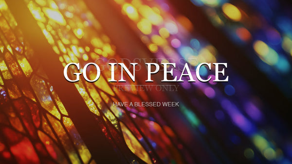 Go In Peace worship background stained glass