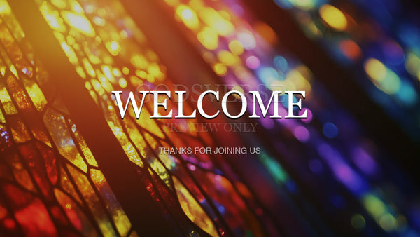 Welcome worship background stained glass