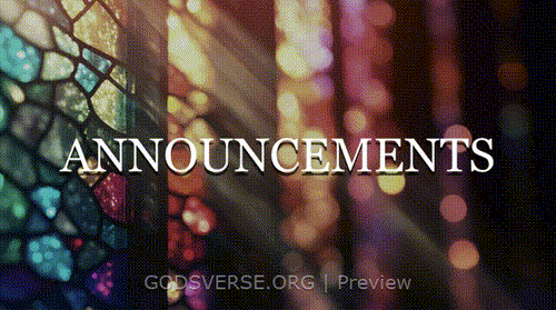 Announcements motion background stained glass