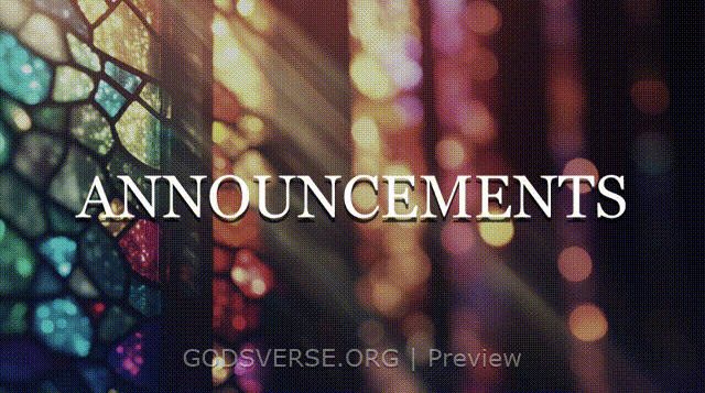 Announcements motion background stained glass