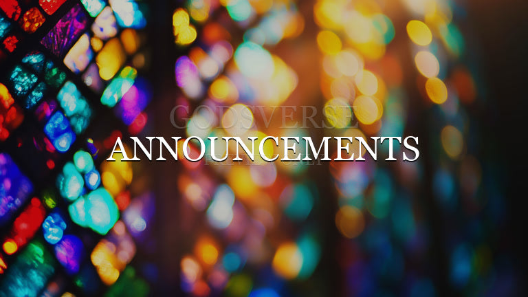 Announcements worship background stained glass