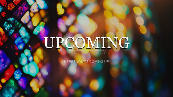 Upcoming worship background stained glass