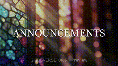 Announcements motion background stained glass